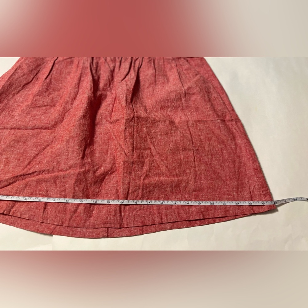 Ann Taylor Loft Womens Red Linen Blend A-Line Skirt Medium Elastic Waist - Picture 5 of 10